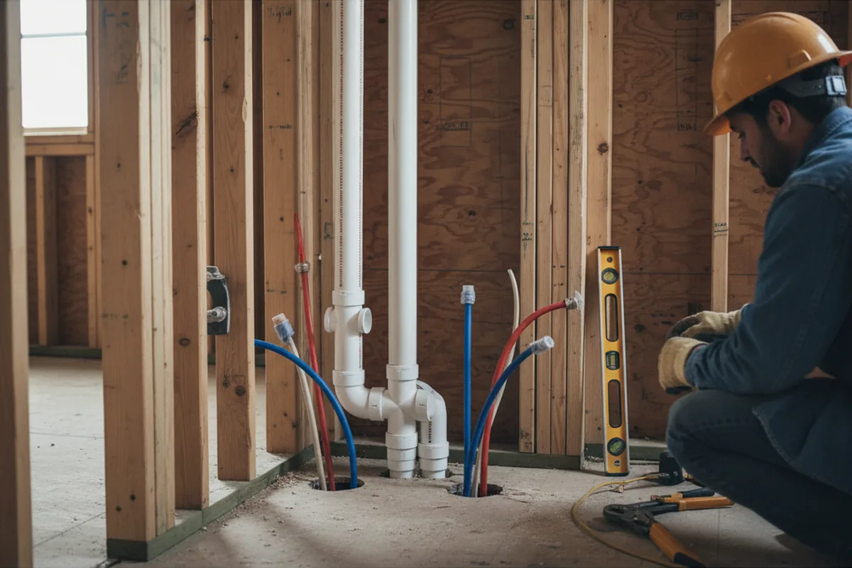 Drain and supply rough-in during Garbage Disposal Repair in Stanville